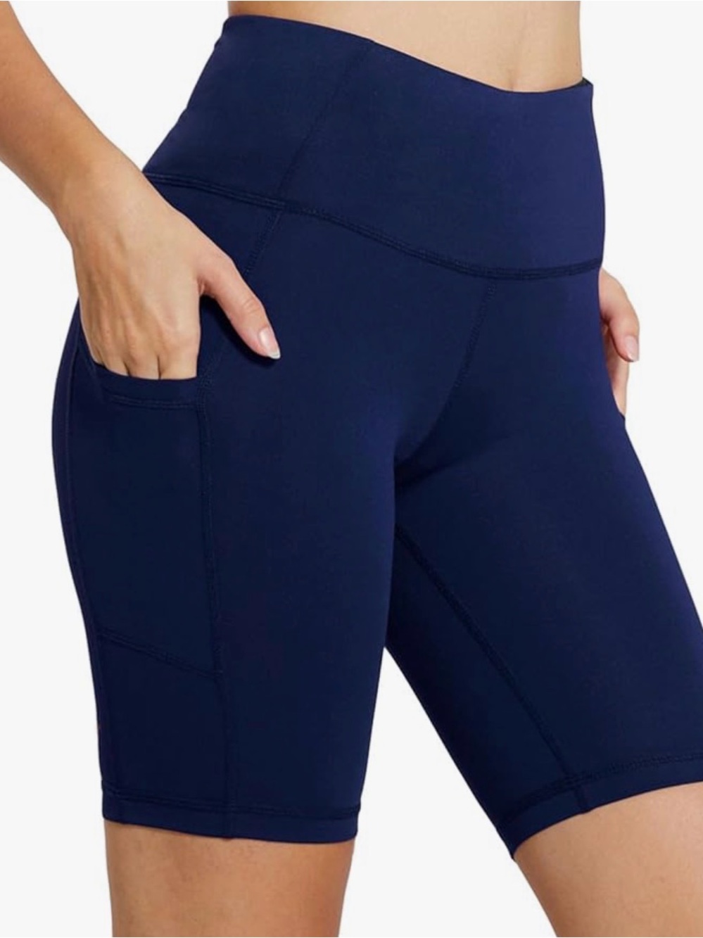 NWOT 8 inch BALEAF High-Waist Navy Bike Shorts with Side Pockets Size XL
